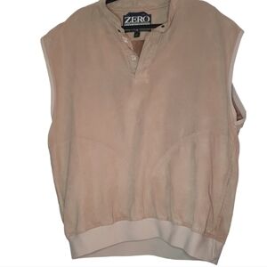 Zero Restriction Vintage Microsuede Suede Golfing Vest‎ Tan Mens Sz XL Old Money